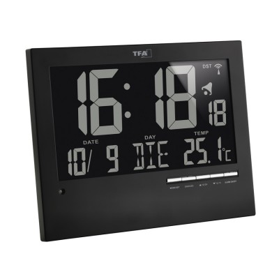 Часы настенные TFA цифровые с автоматической подсвечиванием