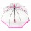 Женский зонт-трость прозрачный Fulton Birdcage-1 L041 - Pink - изображение 2
