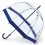 Женский зонт-трость прозрачный Fulton Birdcage-1 L041 -  Navy - изображение 1