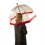 Женский зонт-трость прозрачный Fulton Birdcage-1 L041 -  Red - изображение 4
