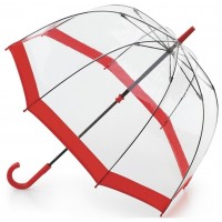 Женский зонт-трость прозрачный Fulton Birdcage-1 L041 -  Red