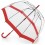 Женский зонт-трость прозрачный Fulton Birdcage-1 L041 -  Red - изображение 1