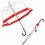 Женский зонт-трость прозрачный Fulton Birdcage-1 L041 -  Red - изображение 2