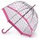 Женский зонт-трость прозрачный Fulton Birdcage-2 L042 - Pink Polka - изображение 1