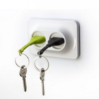 Ключница настенная и брелки для ключей Double Unplug Qualy Зеленый и Черный
