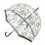 Женский зонт-трость прозрачный Fulton Birdcage-2 L042 - Stencil Floral - изображение 3
