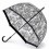 Женский зонт-трость прозрачный Fulton Birdcage-2 L042 - Stencil Floral