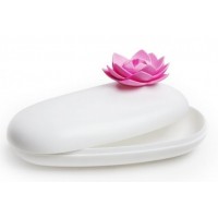 Многофункциональная шкатулка Lotus Pebble Box Qualy бело-розовая