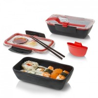 Ланч бокс прямоугольный Bento Box Black+Blum черно-красный