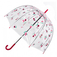 Женский зонт-трость прозрачный Fulton Birdcage-2 L042 - Rose Bud