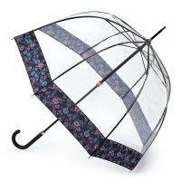 Женский зонт-трость прозрачный Fulton Birdcage-2 Luxe L866 Luminous Floral