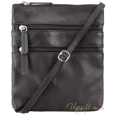 Мужская кожаная сумка Visconti 18606 Slim Bag Black
