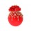 Елочный шар с ажурным украшением Красный маскарад 10 см