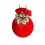 Елочный шар с цветком Красный маскарад 8 см - изображение 1