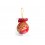 Елочный шар с золотым украшением Красный маскарад 8 см - изображение 2