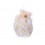 Елочный шар с бахромой и цветочной композицией Шампань 8 см