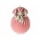 Елочный шар с серебряным бантом Розовая жемчужина 10 см