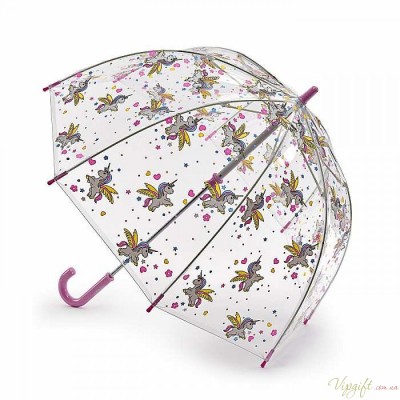 Детский зонт-трость прозрачный Fulton Funbrella-4 C605 Bella The Unicorn