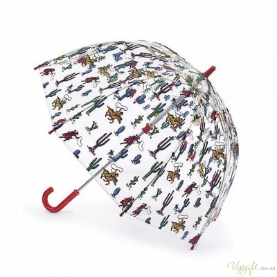Детский зонт-трость прозрачный Cath Kidston by Fulton C723 Funbrella-2 Desert Cowboy
