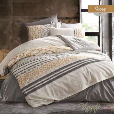 Комплект постельного белья Majoli Ivory v3 Grey 200x220