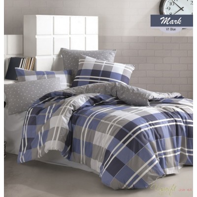 Комплект постельного белья Majoli Mark v1 Blue 200x220