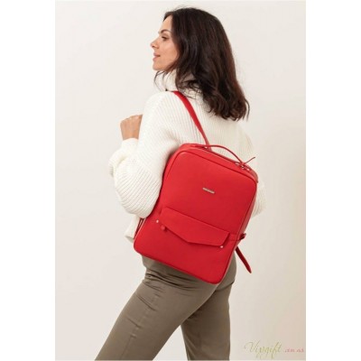 Кожаный городской рюкзак на молнии BlankNote Cooper красный