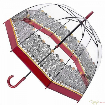 Женский зонт-трость прозрачный Fulton L042- Birdcage-2 Art Deco