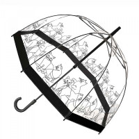 Женский зонт-трость прозрачный Fulton L042-041215 Birdcage-2 Cats