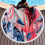 Пляжное полотенце с бахромой круглое Homytex 150*150 Абстракция красная