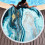 Пляжное полотенце с бахромой круглое Homytex 150*150 Абстракция бирюза - изображение 1
