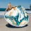 Пляжное полотенце с бахромой круглое Homytex 150*150 Абстракция голубая - изображение 2