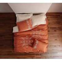 Комплект постельного белья с вышивкой Cotton Box Tiva Bej 200x220